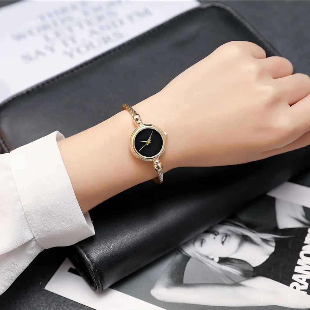 5PCS Women Simple Small Bracelet Watches Stainless Steel Retro Ladies Quartz Wristwatch Fashion Casual Female