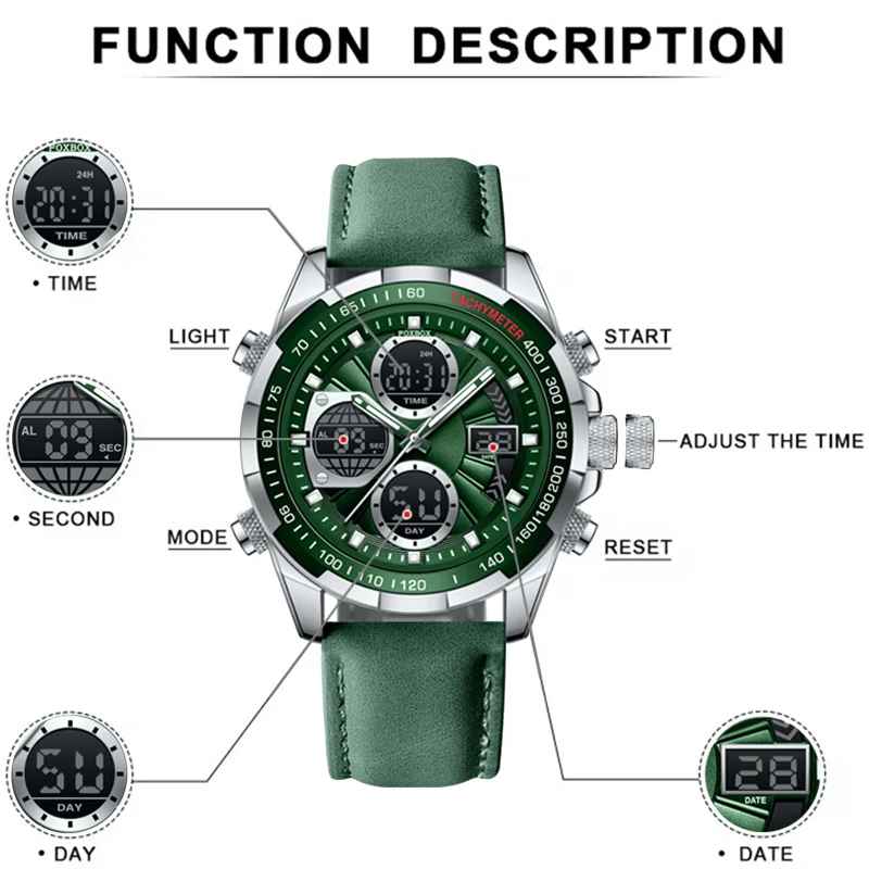 LIGE Fashion Military Watches For Men FOXBOX Top Brand Luxury Sports Chronograph Watch Waterproof Quartz Wristwatch Montre Homme