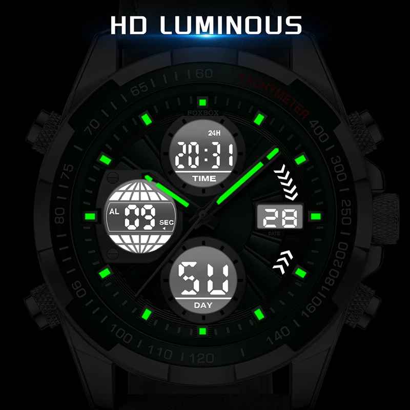 LIGE Fashion Military Watches For Men FOXBOX Top Brand Luxury Sports Chronograph Watch Waterproof Quartz Wristwatch Montre Homme