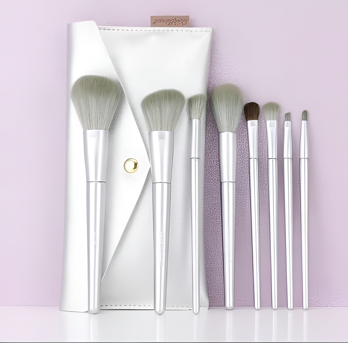 7 Pcs Makeup Brush Set Complete Lip Brush Eye Shadow Loose Powder Brush Beauty Tools With Pouch (green)