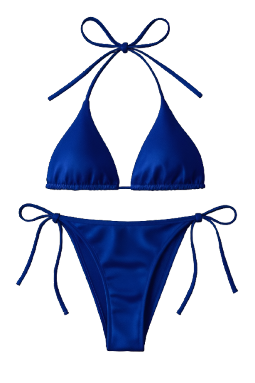 Women’s Bikini Set – Halter Neck Triangle Top & Adjustable Side-tie Bottom