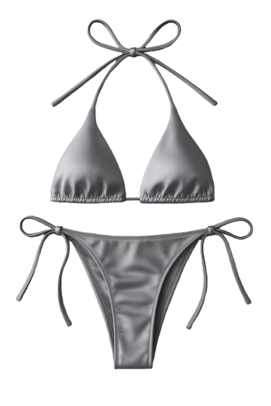 Women’s Bikini Set – Halter Neck Triangle Top & Adjustable Side-tie Bottom