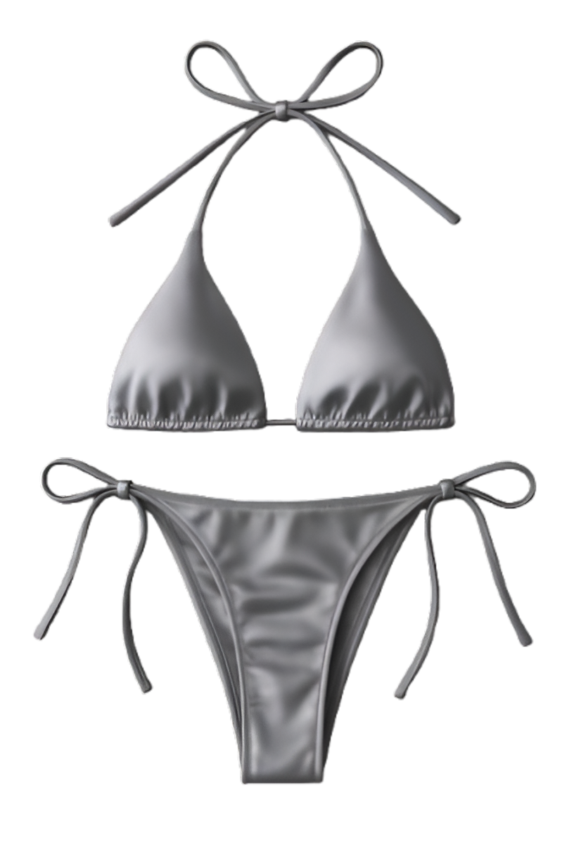 Women’s Bikini Set – Halter Neck Triangle Top & Adjustable Side-tie Bottom