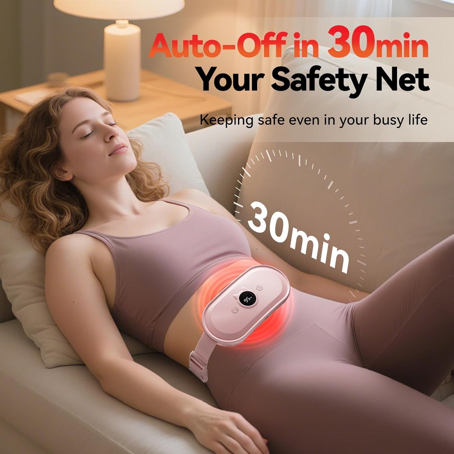 Women Period Pain Cramp heating Pad Relief Belt -portable Menstrual Heating Pad