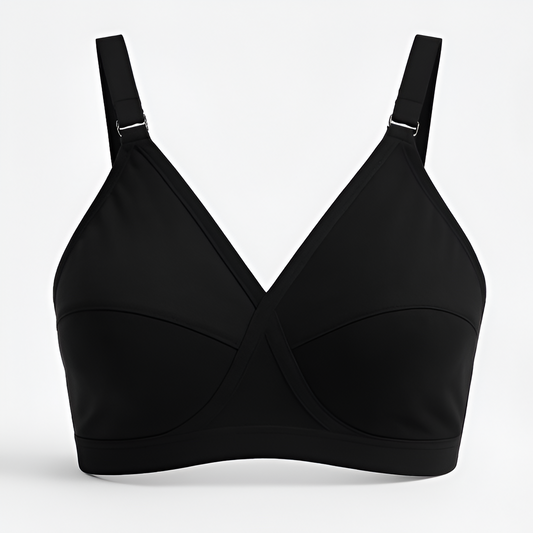Black Sada Cotton Bra – Soft 3 Hook Support Bra For Women