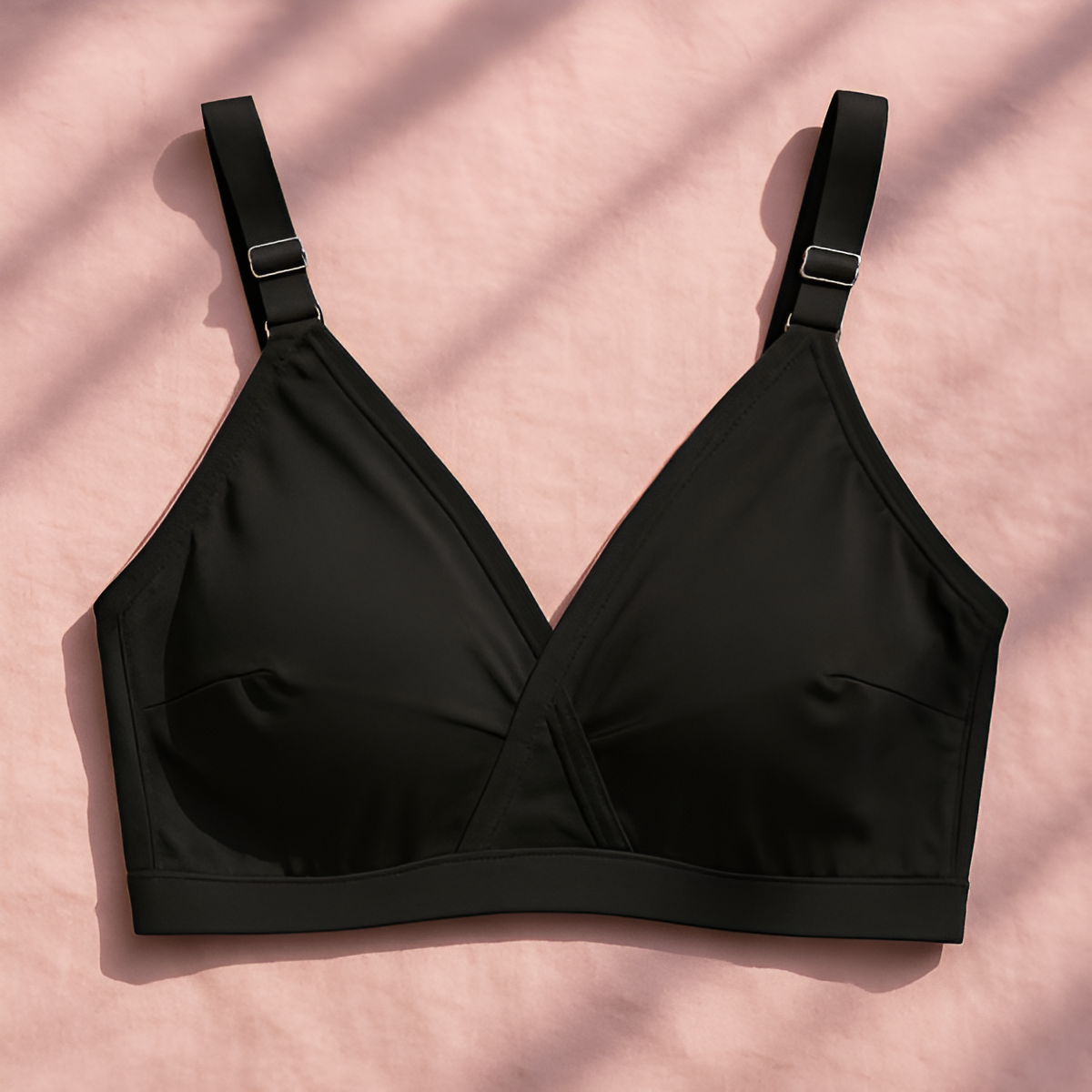 Black Sada Cotton Bra – Soft 3 Hook Support Bra For Women