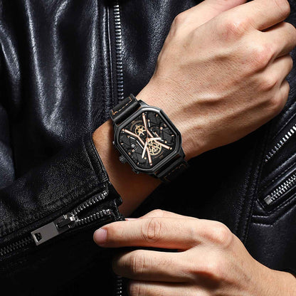 POEDAGAR Luxury Men Wristwatch High Quality Waterproof Chronograph Luminous Date Man Watches Leather Men's Quartz Watch Military