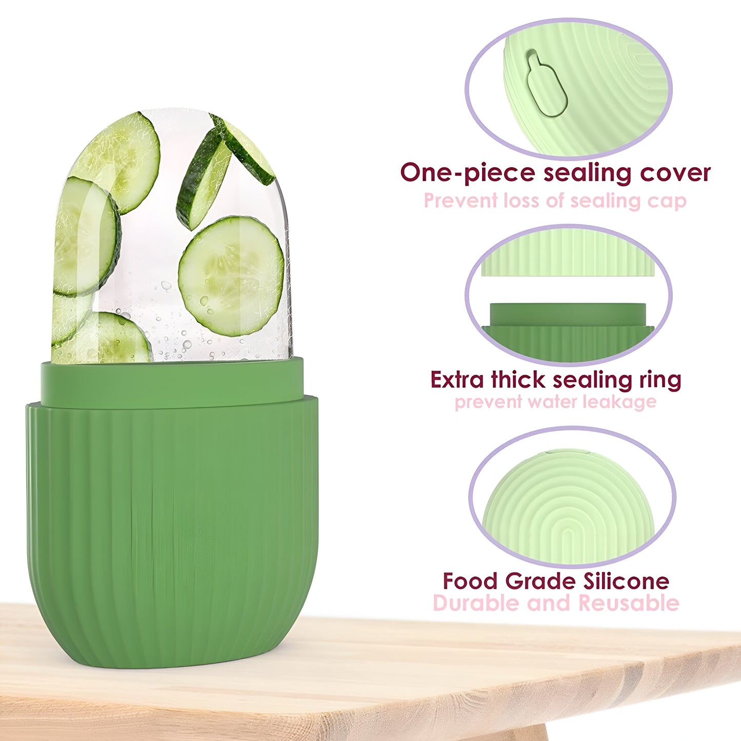 3 in 1 Silicon Face ice Roller box packing (Random Color)