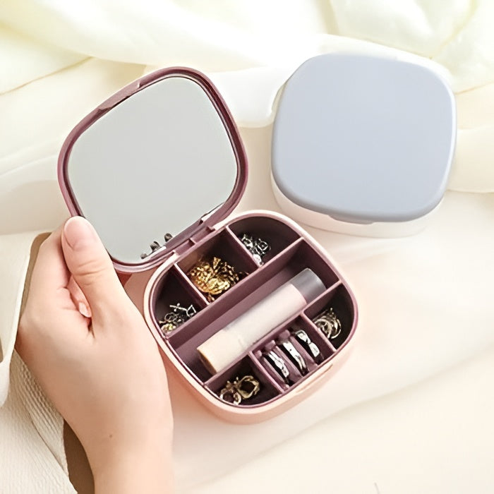 Mini Travel Jewelry Box with Mirror