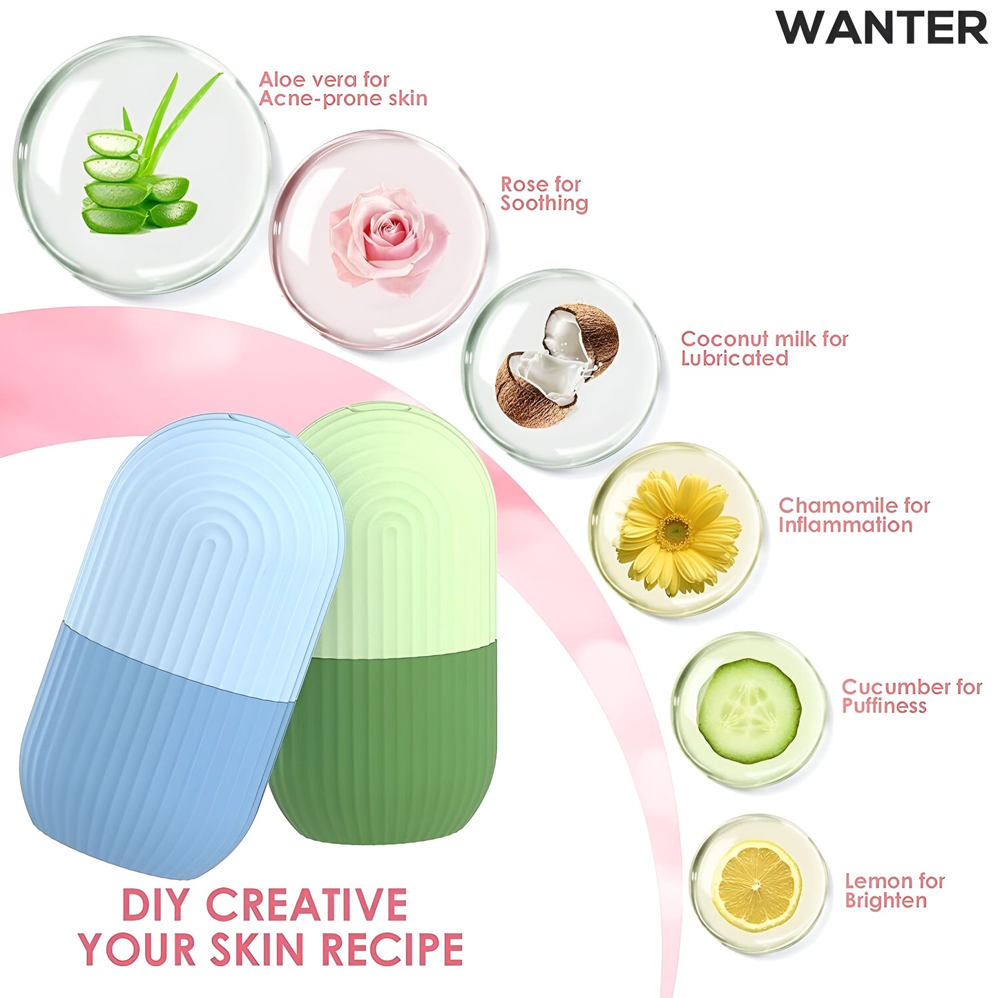 3 in 1 Silicon Face ice Roller box packing (Random Color)