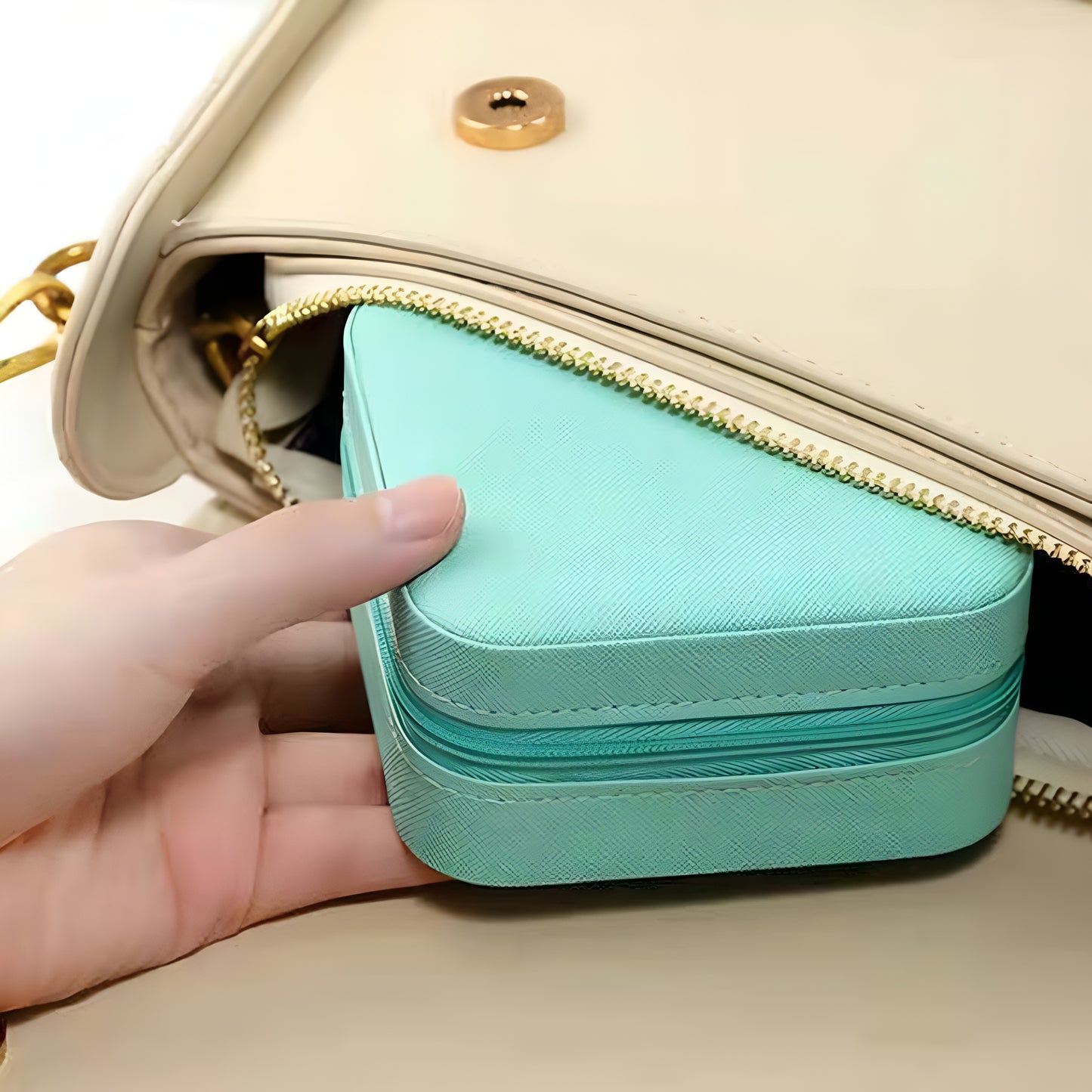 Portable Velvet Jewelry Storage Box